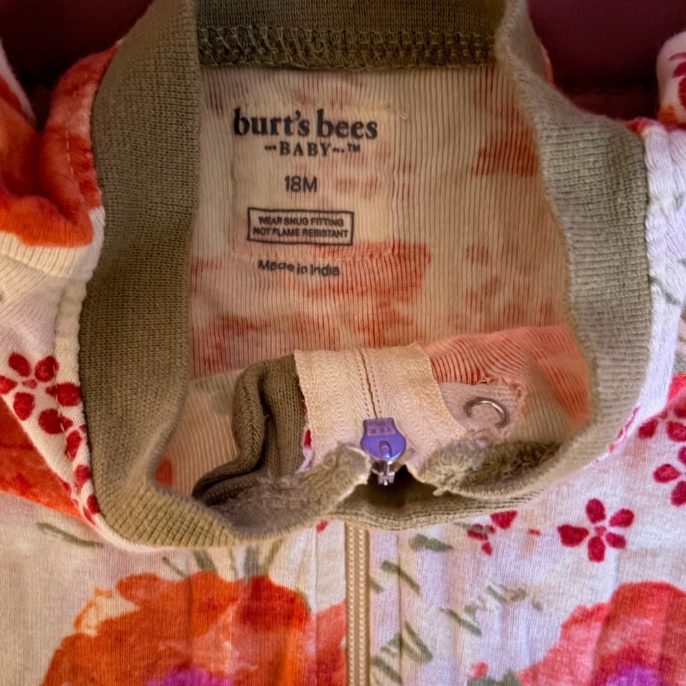 Burt's Bees Baby baby-girls Sleeper Footsie 100% Organic Cotton, 18 mos - Picture 3 of 4